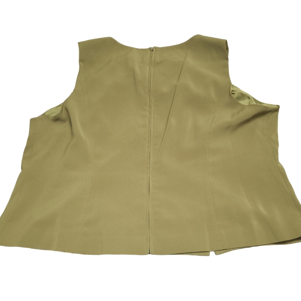 DVC EXCLUSIVE SHIRT WOMENS SIZE 24 GREEN SLEEVELESS BLOUSE BACK ZIP NEW - Picture 10 of 14